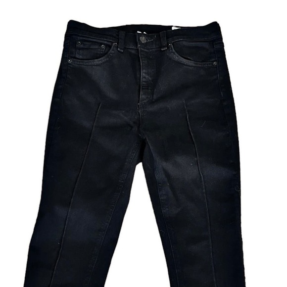 RAG & BONE Jeans High Rise Ankle Skinny Black Manson Designer Denim Raw Hem 28 - Picture 6 of 10